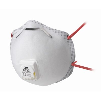 3M 8833 Comfort voorgevormd stofmasker met ventiel-P3