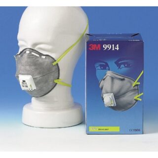 3M 9914 voorgevormd stofmasker met ventiel-P1